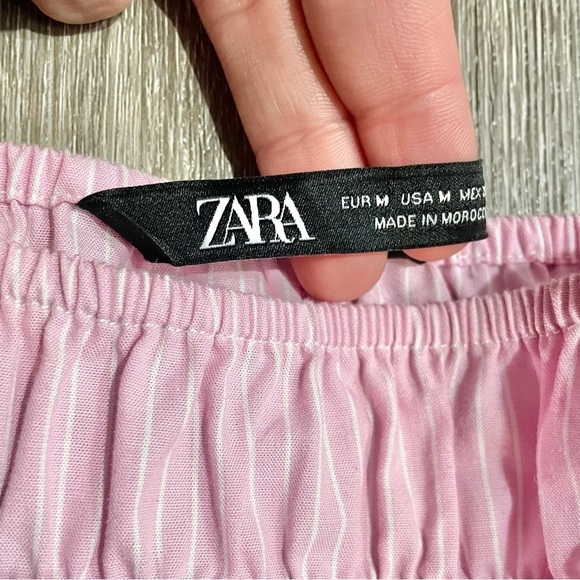 Zara Cropped Pink Striped Top - NWOT Woman’s Med - Picture 6 of 6